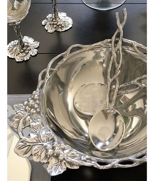 Designs Aluminum Grape Open Vine Salad Bowl and Servers 3-Pc