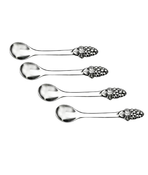 Designs Set of 4 Spoons Aluminum Grape Pattern