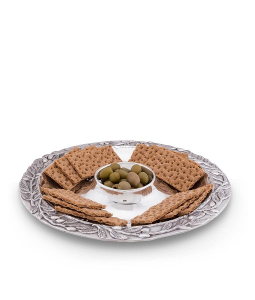 Sand-Cast Olive Pattern Aluminum Large Chip and Dip Tray