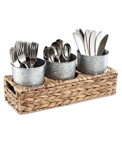 4-Pc. Masonware Garden Terrace Flatware Caddy