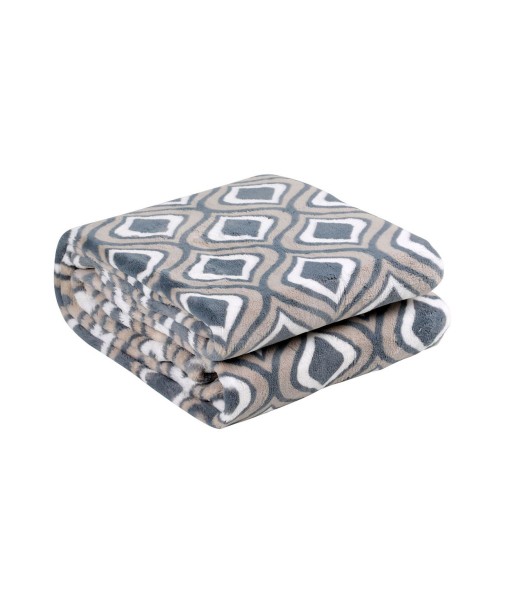 Ultra Soft Velvet Plush Throw Blanket  Ogee Print Pattern