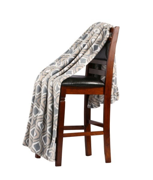 Ultra Soft Velvet Plush Throw Blanket  Ogee Print Pattern