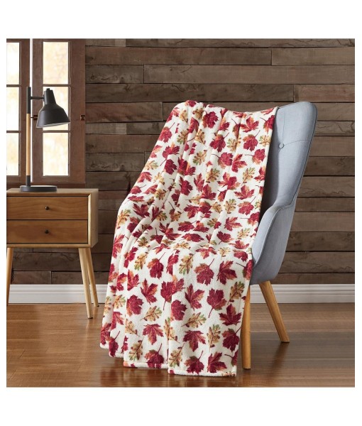 Fall Autumn Adirondack Falling Leaves Ultra Soft & Plush Oversized Accent Throw Blanket - 50 In. W X 70 In. L